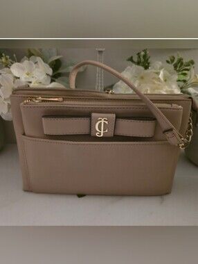 Juicy Couture Taupe Crossbody Bag with Bow Detail